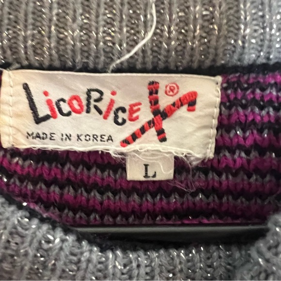 🦓2xHP🦓 Vintage Pink Silver Black Zebra Funky Eclectic Maximalist Sweater - Large - Picture 7 of 8